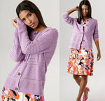 Aniston Light Purple Cardigan – Relaxed Fit with Front Buttons & Dropped Shoulder