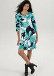 Aniston Unique Blurred Print Milano Rib Mini Dress – Figure-Flattering & One-of-a-Kind