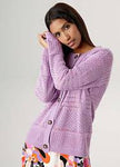 Aniston Light Purple Cardigan – Relaxed Fit with Front Buttons & Dropped Shoulder